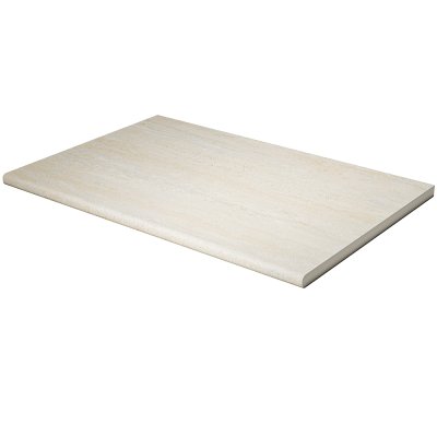 Avoca 400x600 Round Edge Bullnose External Bullnose Bianco Vein Cut Travertine Look Tile