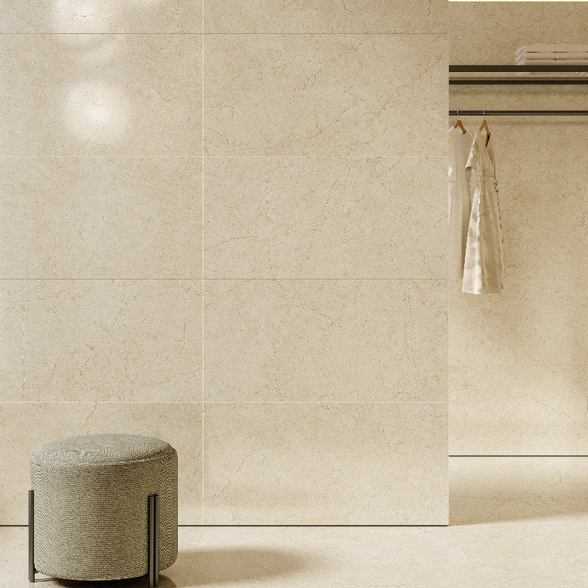 Crema Marfil 600x1200 Silktec Ivory Marble Look Tile