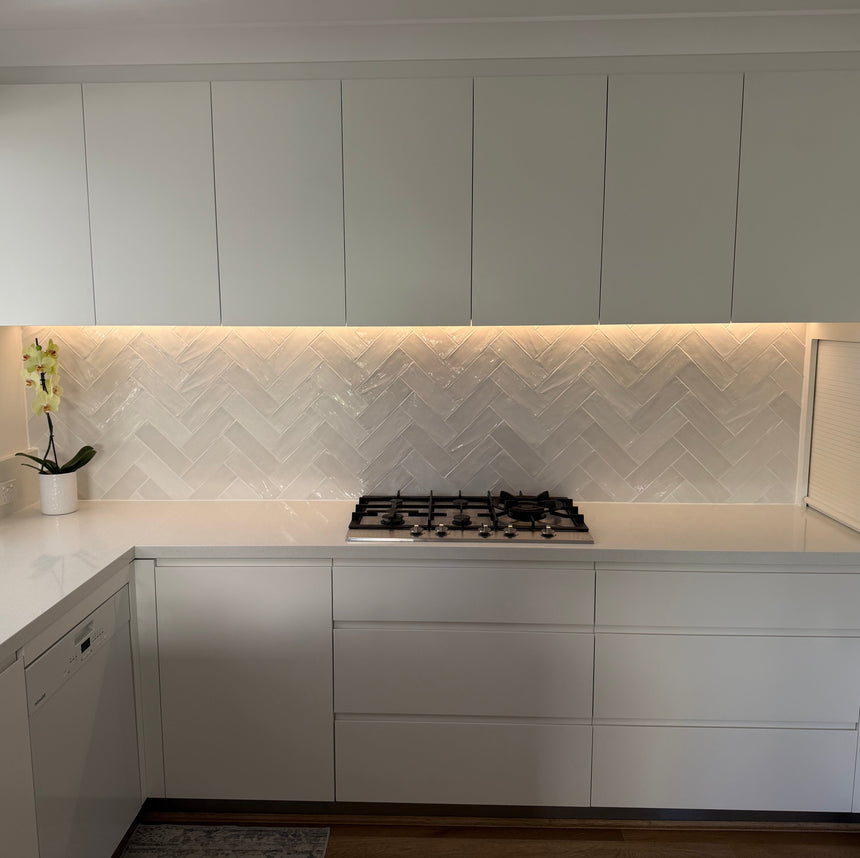 Tabarca Blanco Gloss 75x230mm Handmade Look White Subway Tile