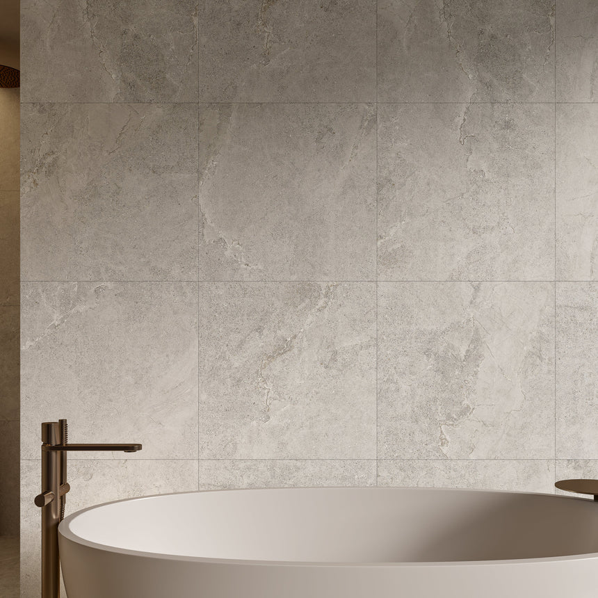 Anthology Ash 600x600mm Matt Natural Stone Look Tile