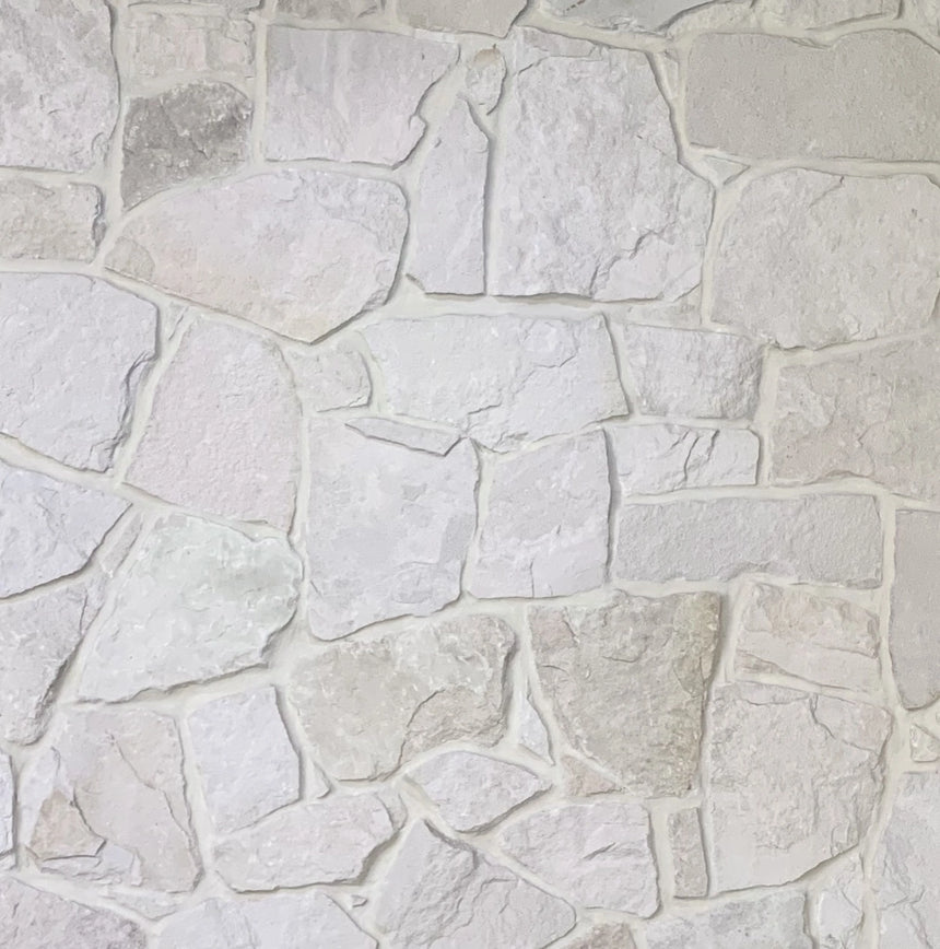Aspen White Loose Natural Stone Organic Free Form Wall Cladding