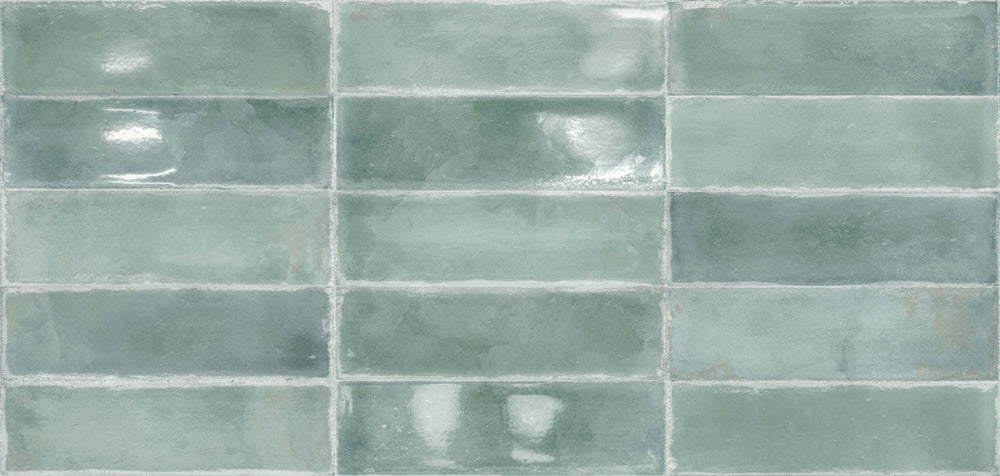 Atlantique Aquamarine Gloss 69x240mm Handmade Look Aqua Subway Tile