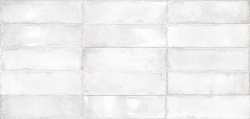 Atlantique Blanc Gloss 69x240mm Handmade Look White Subway Tile