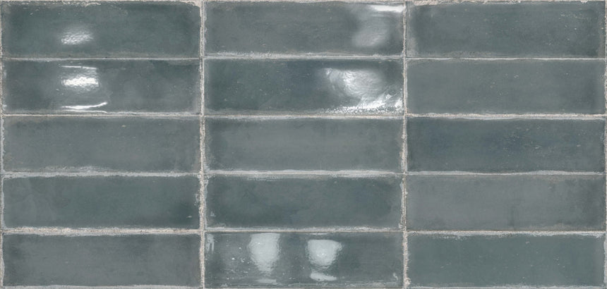 Atlantique Bleu Gloss 69x240mm Handmade Look Blue Subway Tile