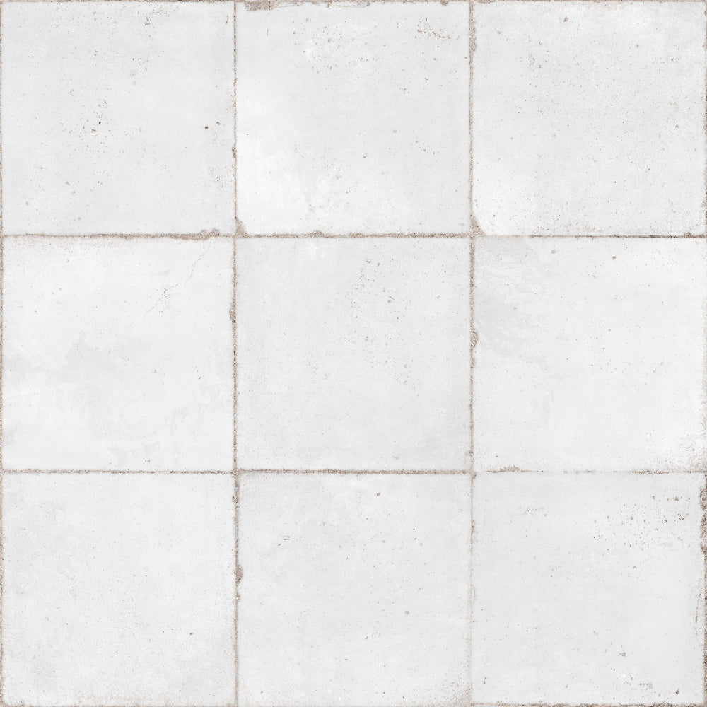 Atlantique Blanc Matt 200x200mm Handmade Look White Large Square Tile