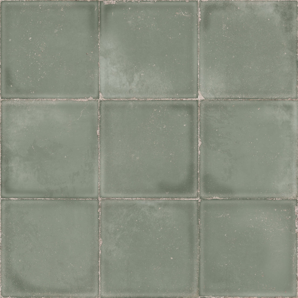 Atlantique Olive Matt 200x200mm Handmade Look Green Large Square Tile