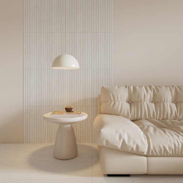 Avoca 300x600 Slats Décor Tile Matt Bianco Vein Cut Travertine Look Tile