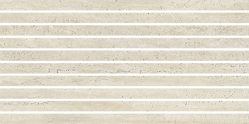 Avoca 300x600 Slats Décor Tile Matt Sabbia Vein Cut Travertine Look Tile