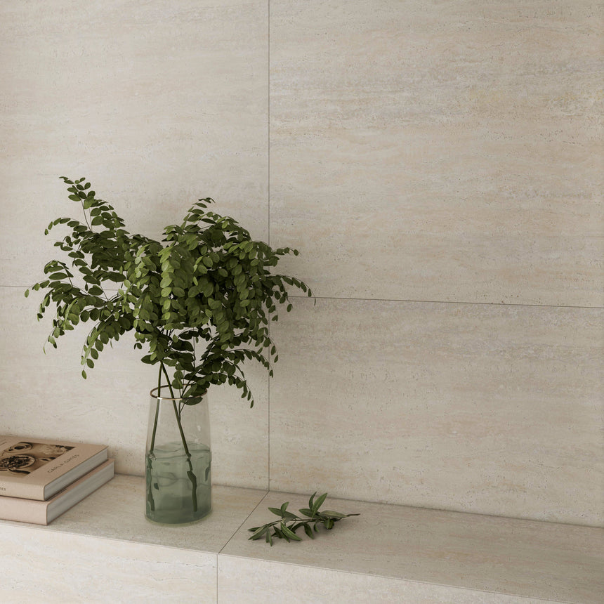 Avoca 300x600 Matt Bianco Vein Cut Travertine Look Tile