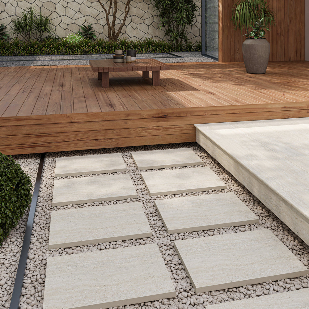 Avoca 400x600 External Paver Bianco Vein Cut Travertine Look Tile