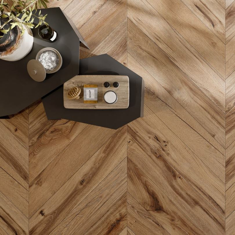 Bona Chevron XL Nut 850x150mm Timber Look Tile