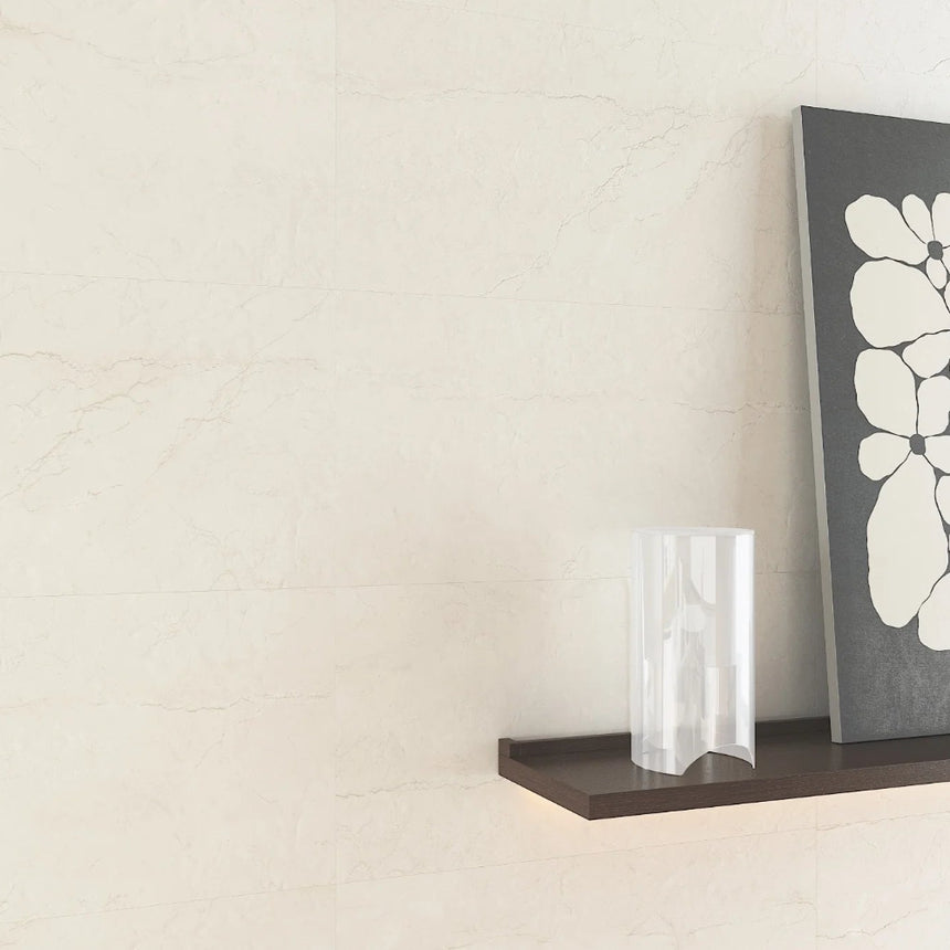 Botticino Alabaster Matt 600x600 Light Beige Marble Look Tile