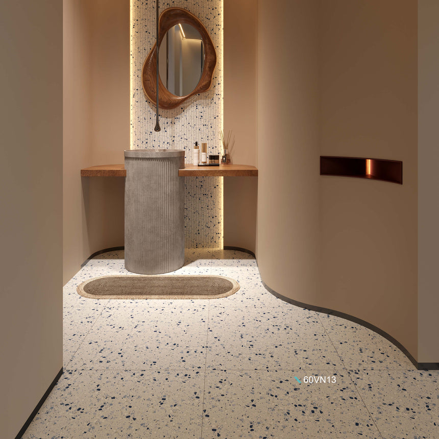 Venice Blue 300x600mm Matt Terrazzo Look Tile