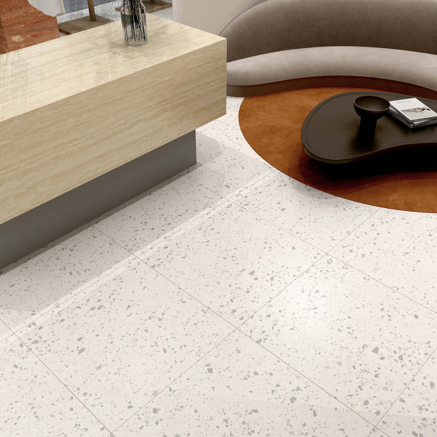 Venice Zinc 300x300mm Matt Terrazzo Look Tile