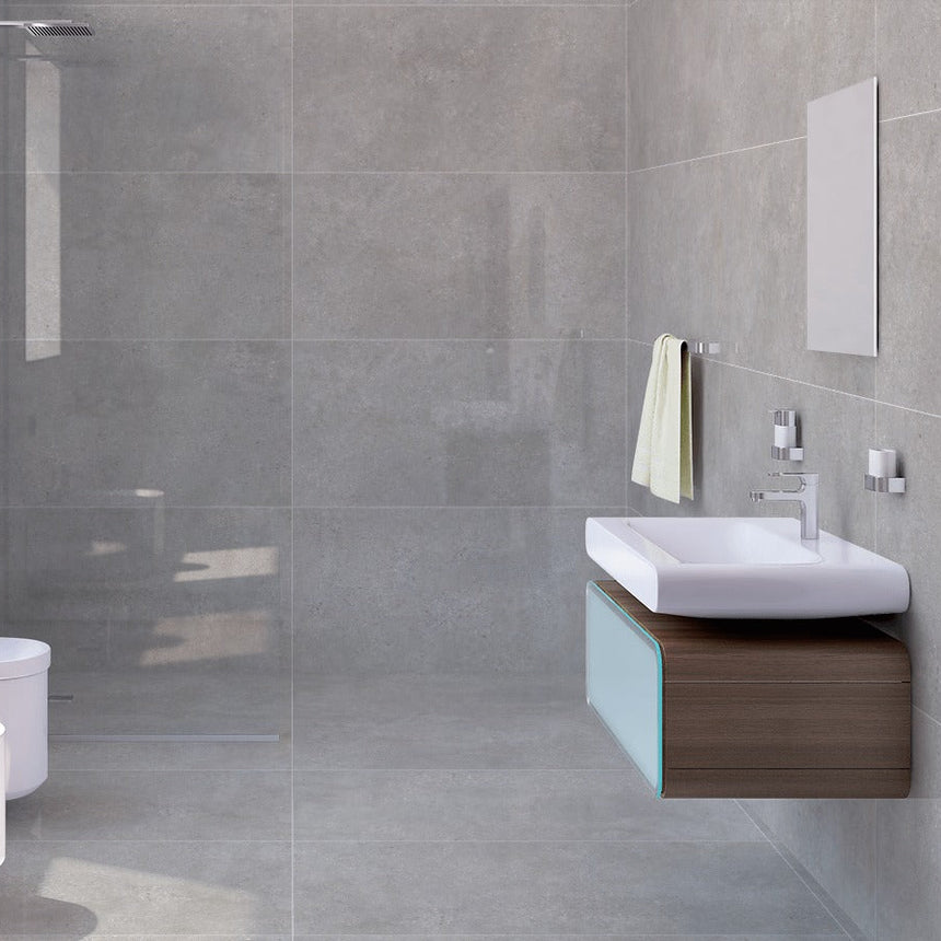 Concrete Rock Grey 600x1200 Matt Concrete Look Tile