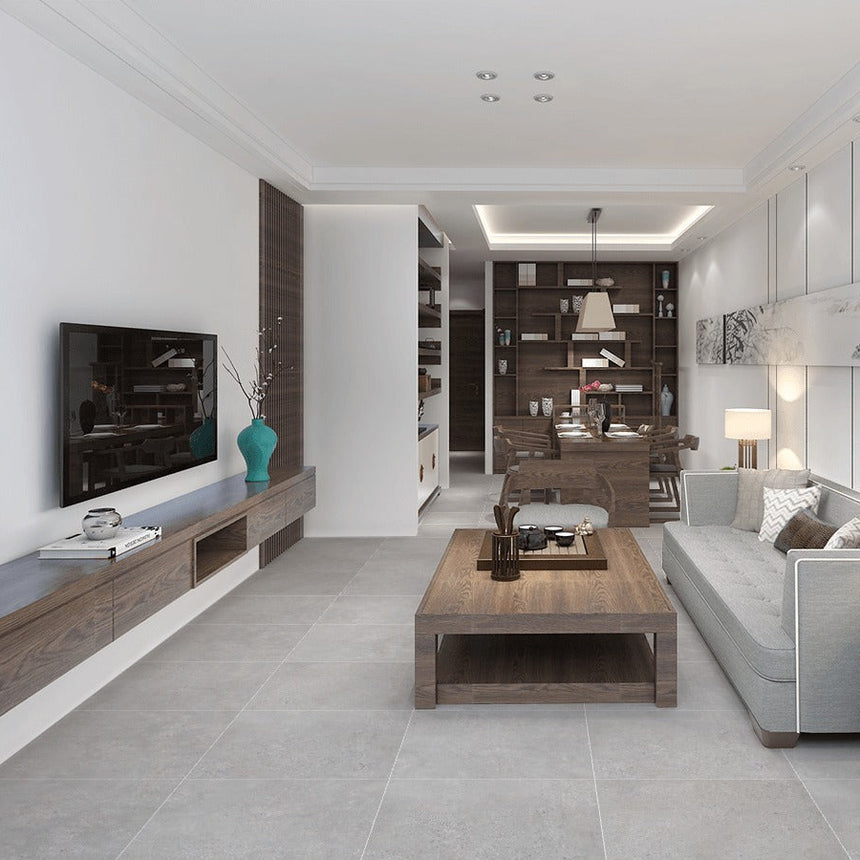 Concrete Rock Grey 600x600 Matt Concrete Look Tile