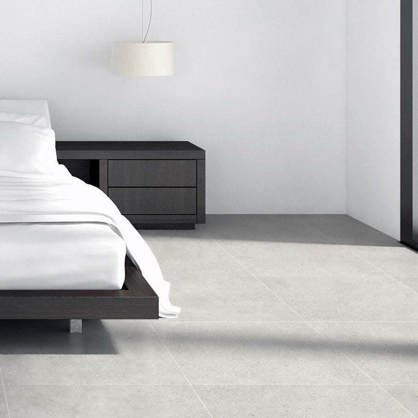 Concrete Rock White 600x600 Matt Concrete Look Tile
