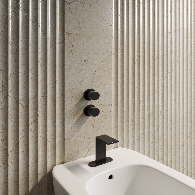 Crema Marfil 600x1200 Silktec Ivory 3D Feature Marble Look Tile