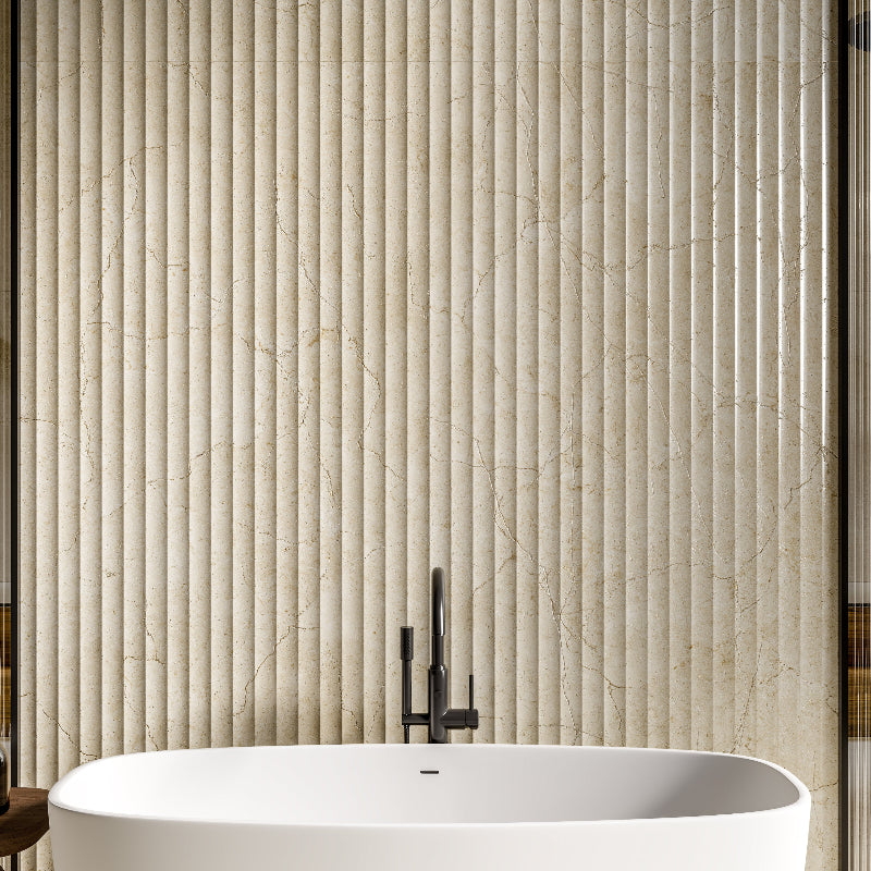 Crema Marfil 600x1200 Silktec Ivory 3D Feature Marble Look Tile