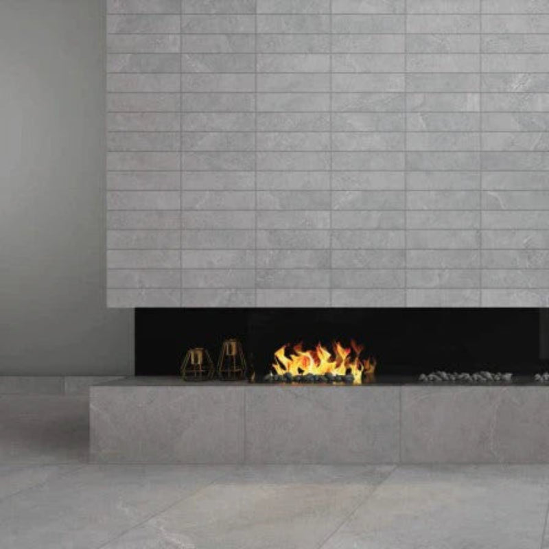 Enzo Cinder SurfaceTec® Subway 75x30mm Anti-Slip Stone Look Porcelain Tile