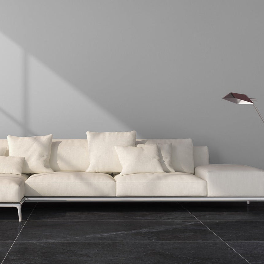 Enzo Coal Lappato 600x1200mm Stone Look Porcelain Tile