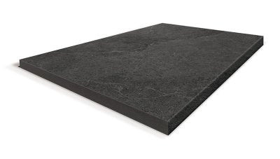 Enzo Coal Square Edge Bullnose Stone Look Porcelain Paver External 400x600mm