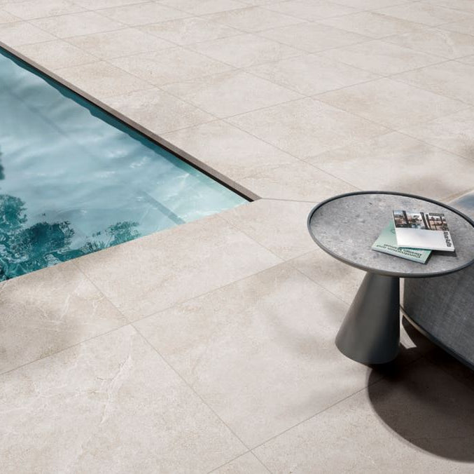 Enzo Sand Bullnose Pencil Edge 600x400mm Anti-Slip Stone Look Porcelain Tile