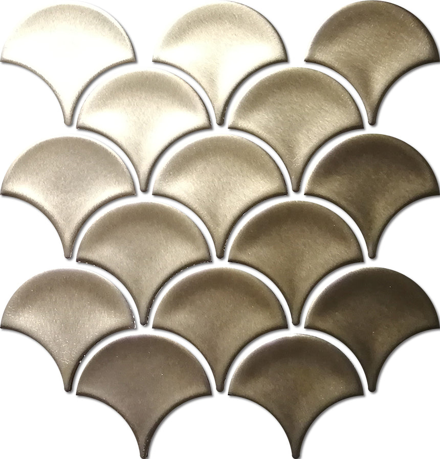 Fishscale Bronze Mosaic Metallic Tile 259x273