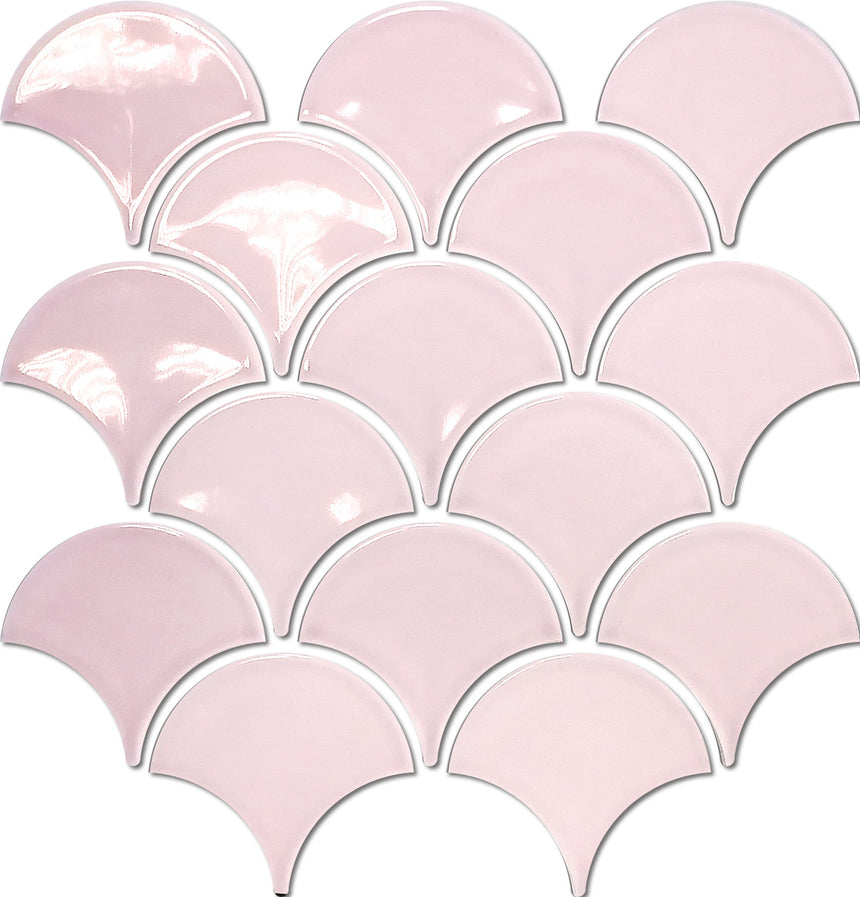 Fishscale Pink Mosaic Gloss Tile 259x273