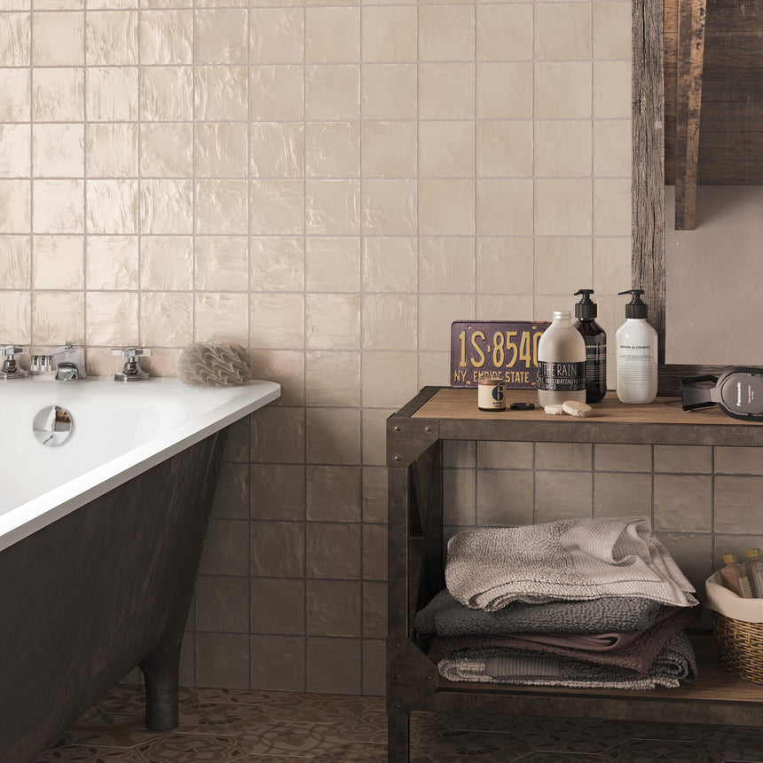 Iris Ivory 100x100mm Spanish Small Square Ceramic Wall Tile