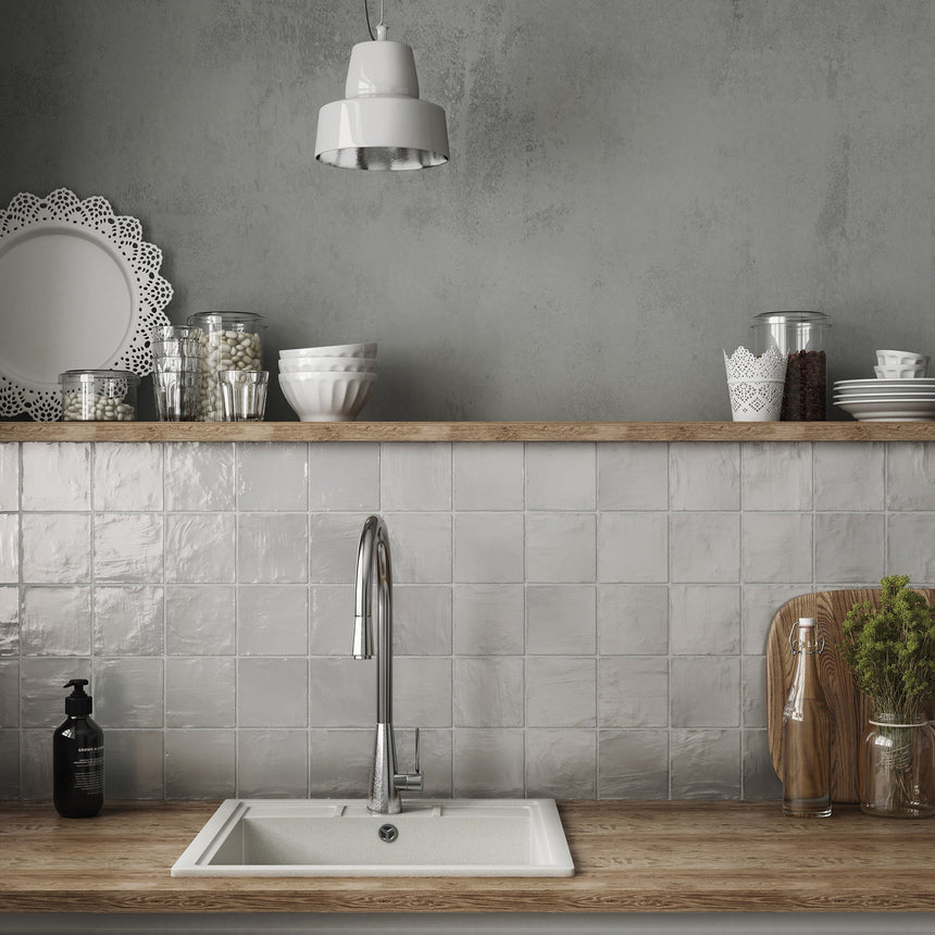 Iris Platinum 100x100mm Spanish Small Square Ceramic Wall Tile