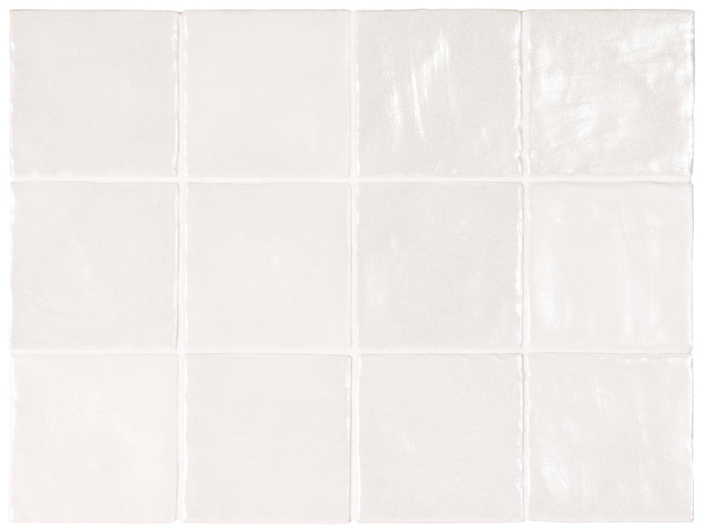 Iris White 100x100mm Spanish Small Square Ceramic Wall Tile