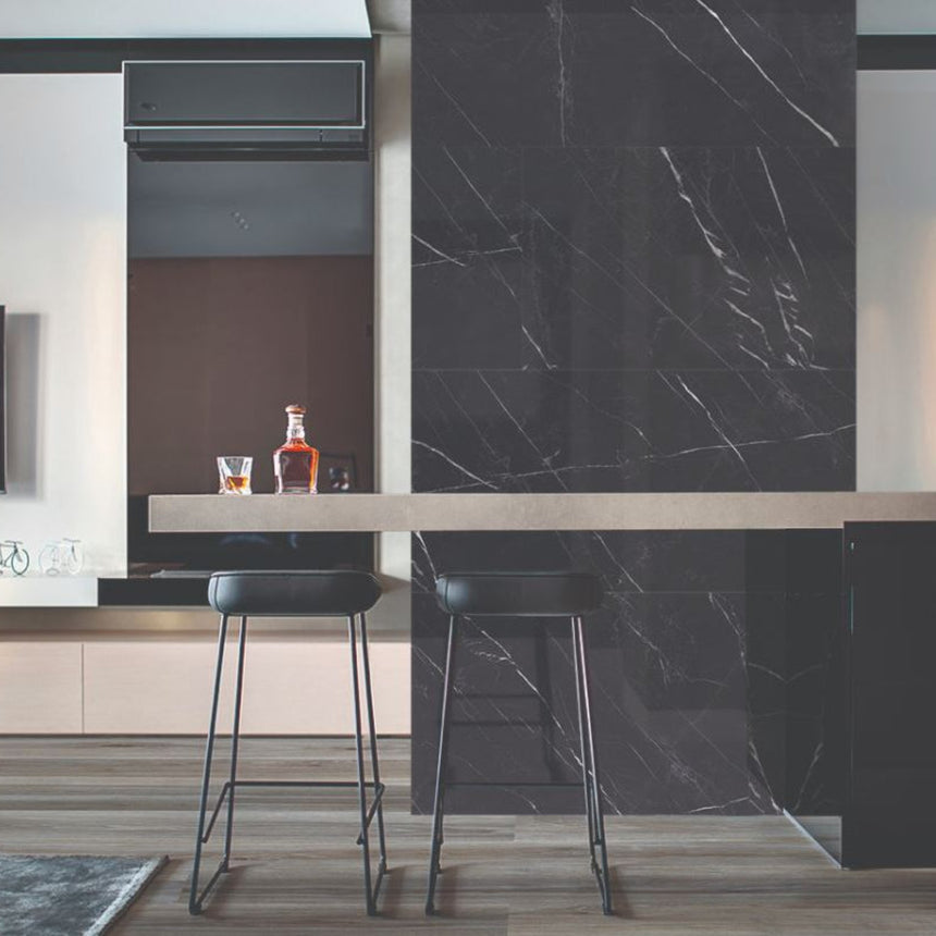 Superb Marble Marquina Black 600x1200mm Marble Look Tile