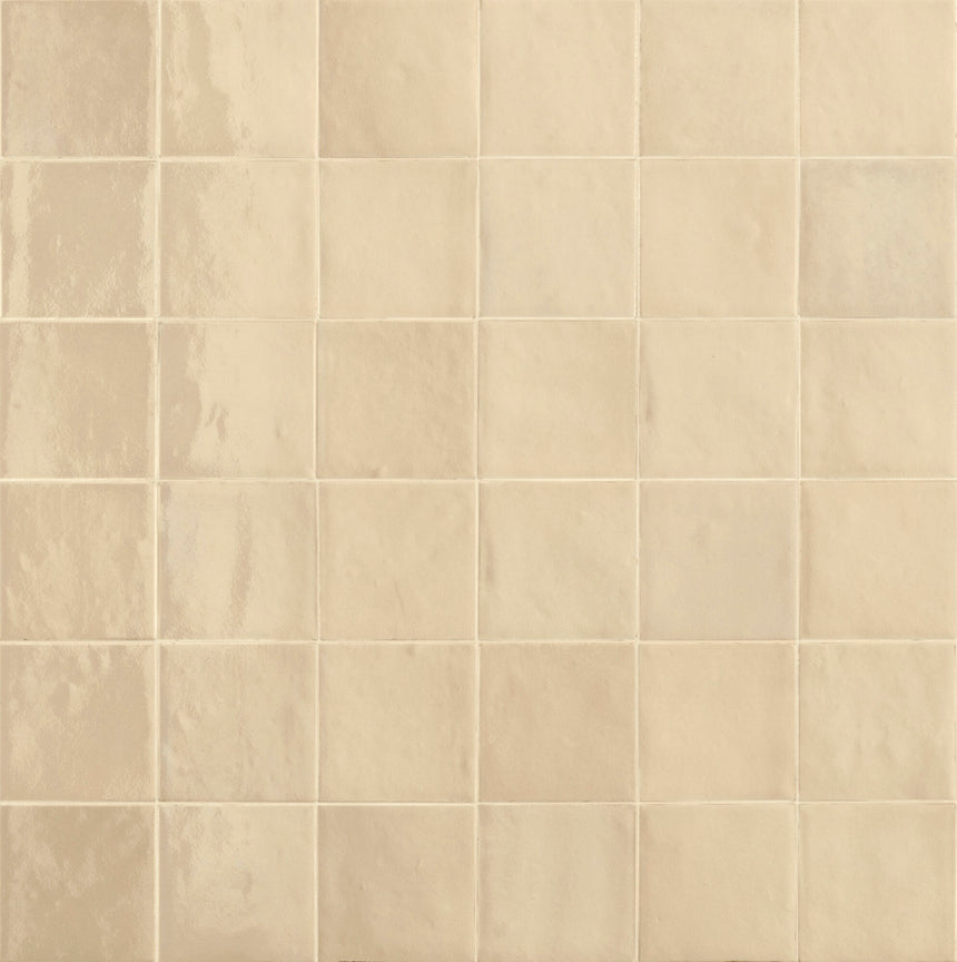 Mélange Beige Gloss 100x100mm Handmade Look Beige Ceramic Tile