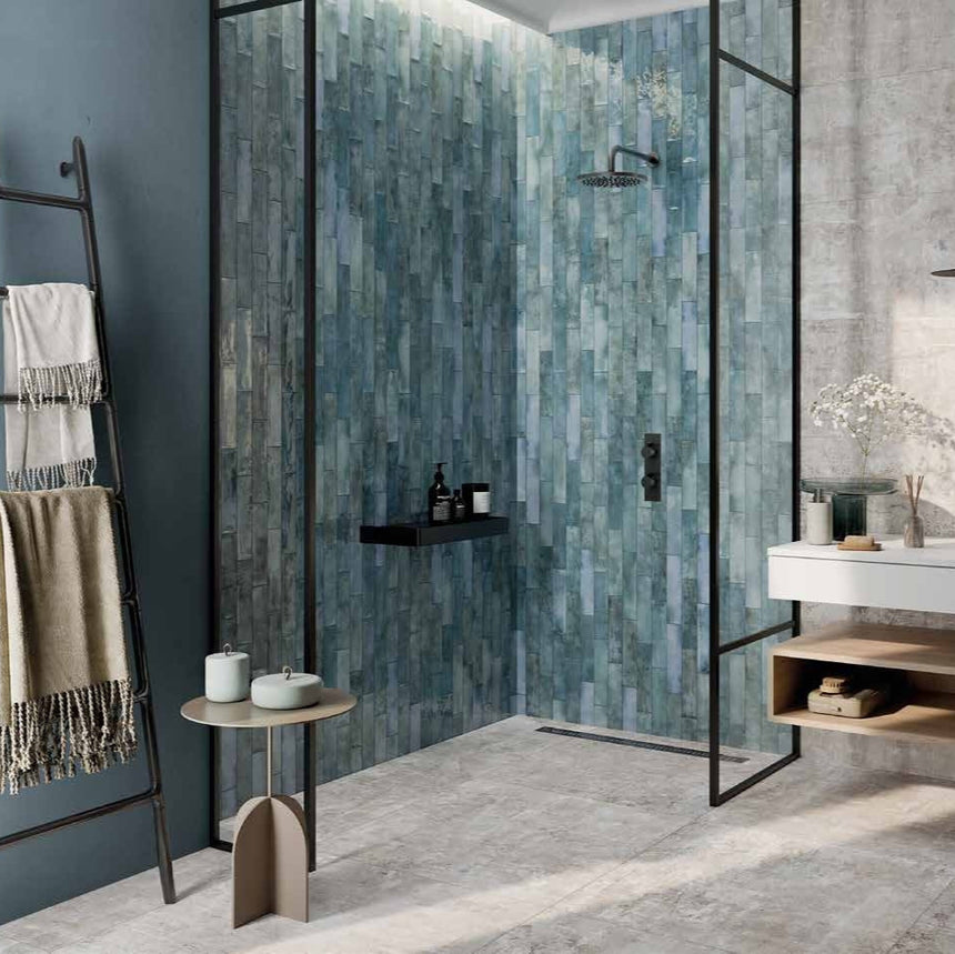 Mojave Denim Brick 60x250mm Gloss Subway Tile