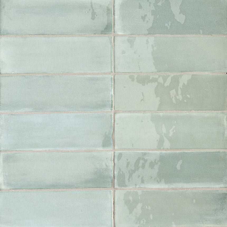T-Brick Aquamarine Gloss 52x160mm Handmade Look Ceramic Subway Tile