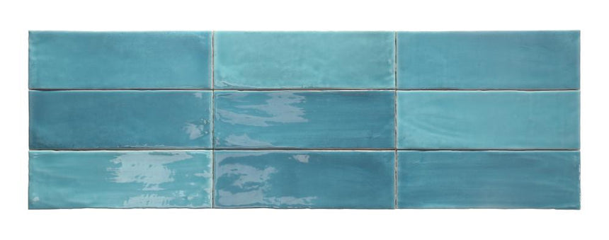 Tabarca Cielo Gloss 75x230mm Handmade Look Sky Blue Subway Tile