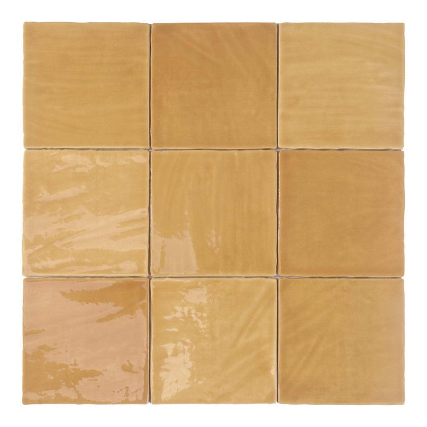 Tabarca Miel Gloss 150x150mm Large Square Handmade Look Honey Tile