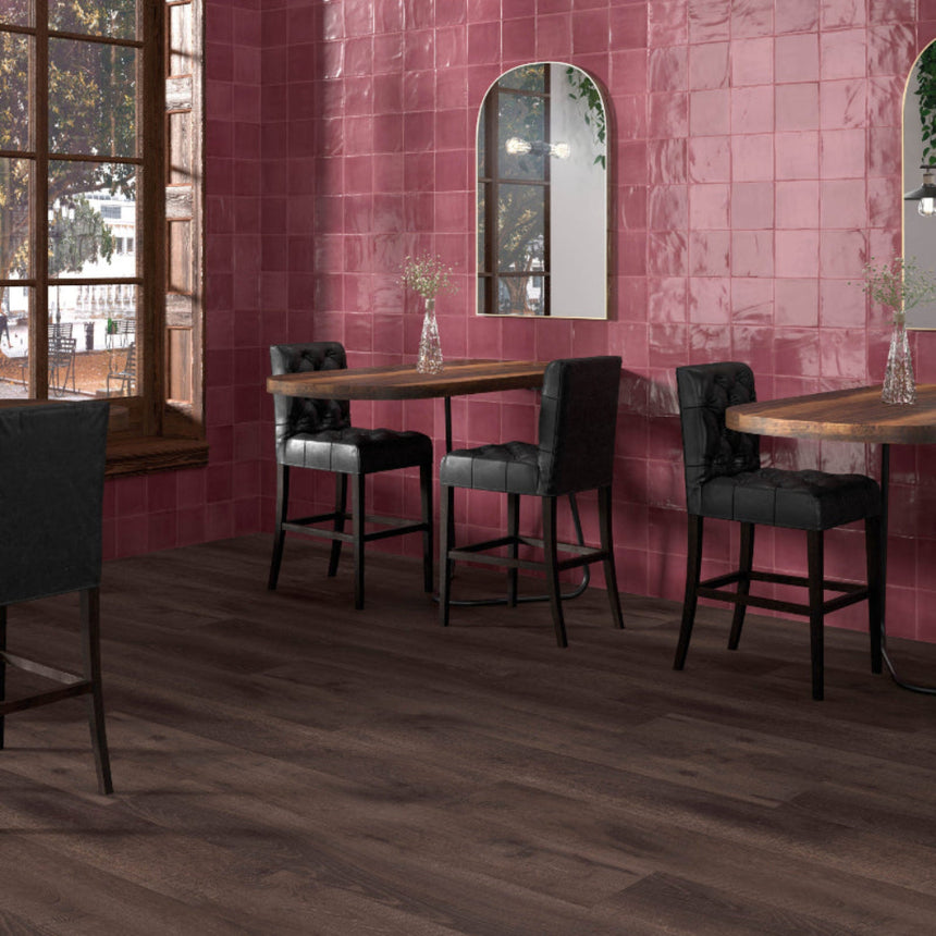 Tabarca Granate Gloss 150x150mm Large Square Handmade Look Red Tile