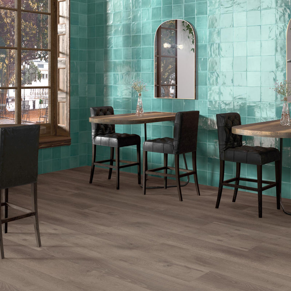 Tabarca Turquesa Gloss 150x150mm Large Square Handmade Look Turquoise Tile