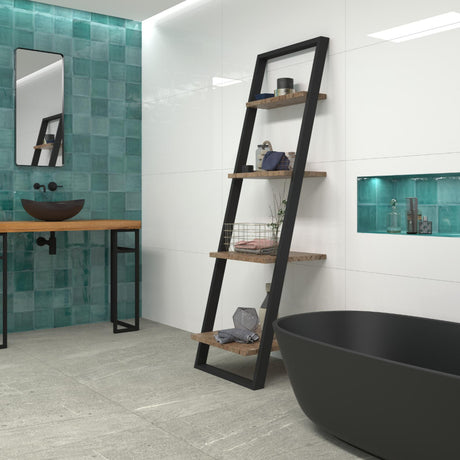 Tabarca Turquesa Gloss 150x150mm Large Square Handmade Look Turquoise Tile