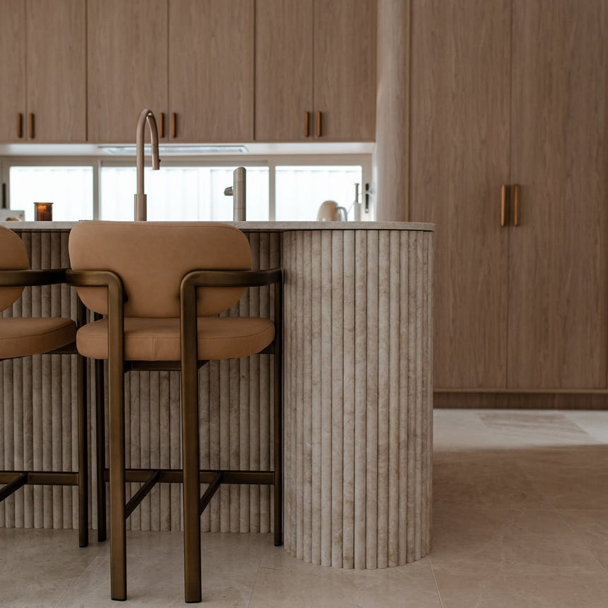 Bamboo Fluted Taj Mahal Natural Marble Mosaic Tile Honed 30x900mm