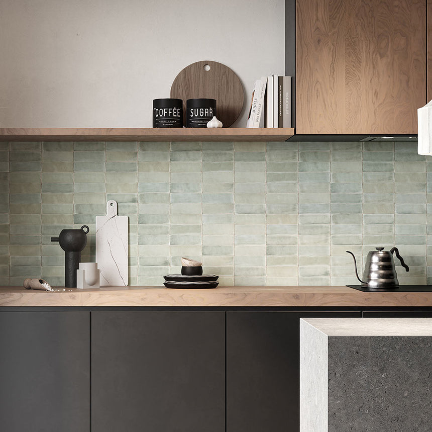 Tint Sea Glass Matt 52x160mm Handmade Look Ceramic Subway Tile