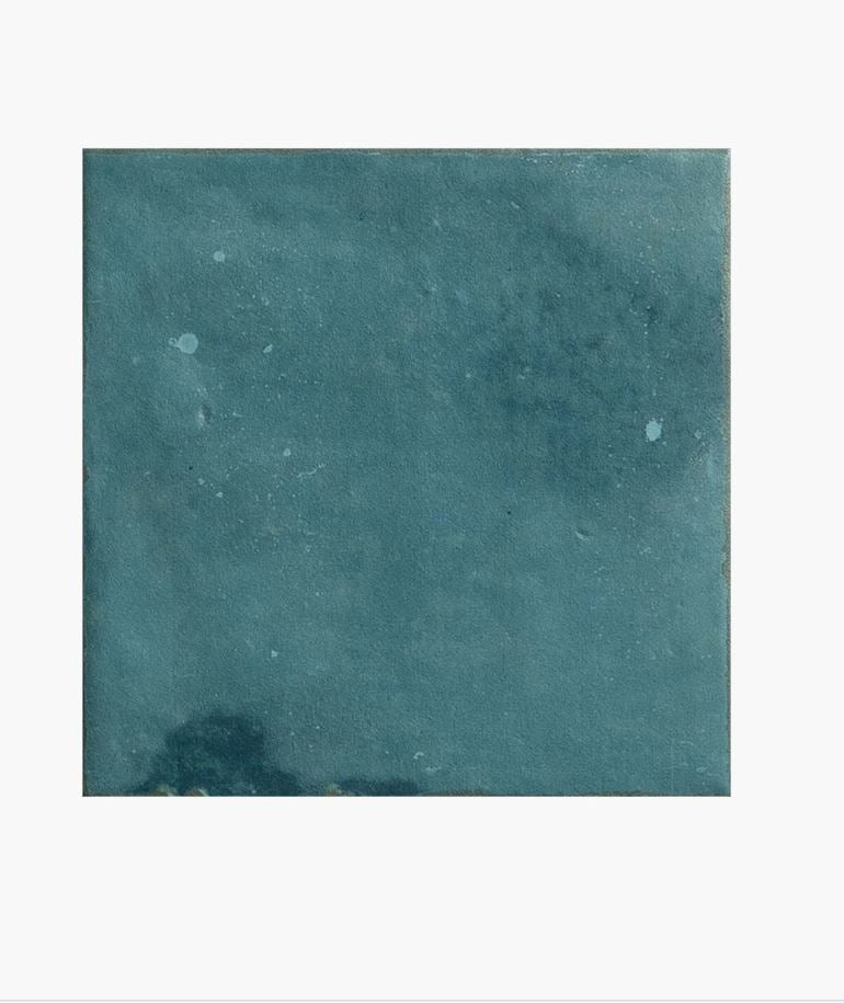 Marlow True Turquoise Matte 115x115mm Encaustic Look Tile