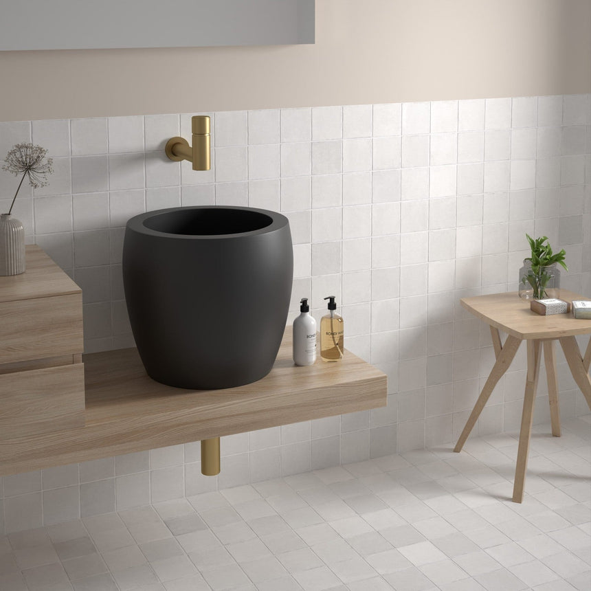 International MTC Majorca White Matt 100x100mm tiles in an interior setting