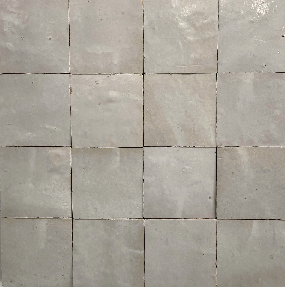 Zellige Ecru Terracotta Square Moroccan Handmade Tile Sample