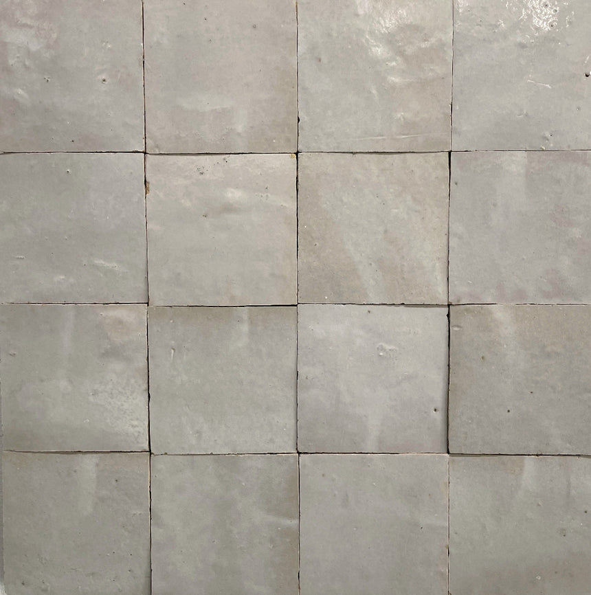 Zellige Ecru Terracotta Square Moroccan Handmade Tile Sample