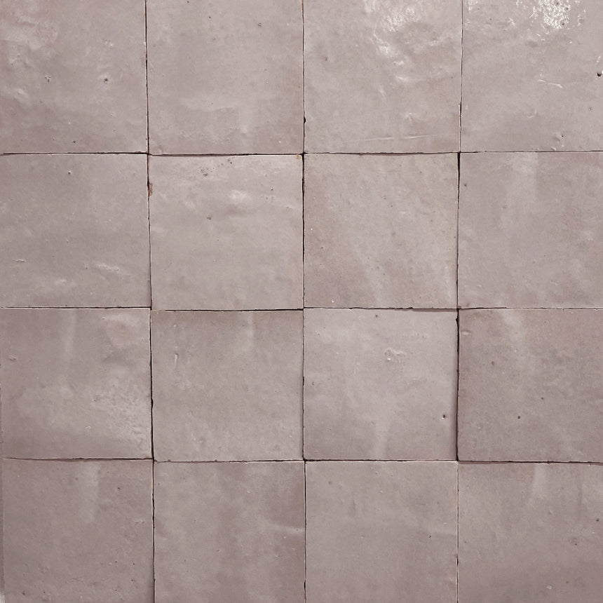 Zellige Gris Rosa Terracotta Square Moroccan Handmade Tile Sample