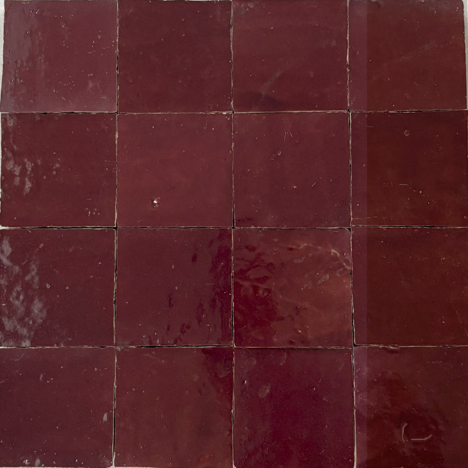 Zellige Rouge 100x100 Terracotta Square Moroccan Handmade Tile