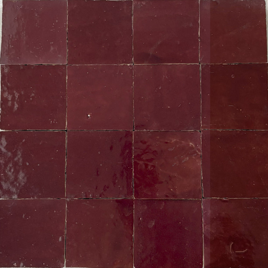 Zellige Rouge 100x100 Terracotta Square Moroccan Handmade Tile